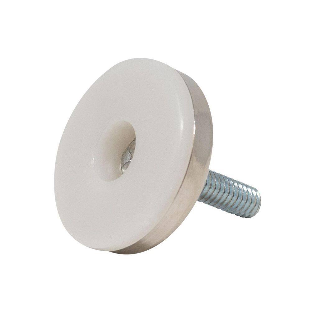 (100-Pack) Titan Nickel-White Hex Base 5/16-18 Thread x 1 in. L Stem Furniture Replacement Leveler with Insert Pro Pack - Hercitys