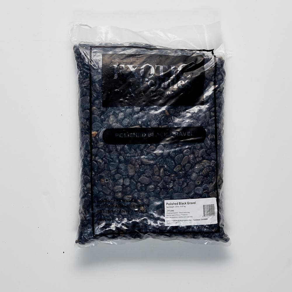 3/8 in. Polished Black Gravel (20 lbs. Bag) - Hercitys