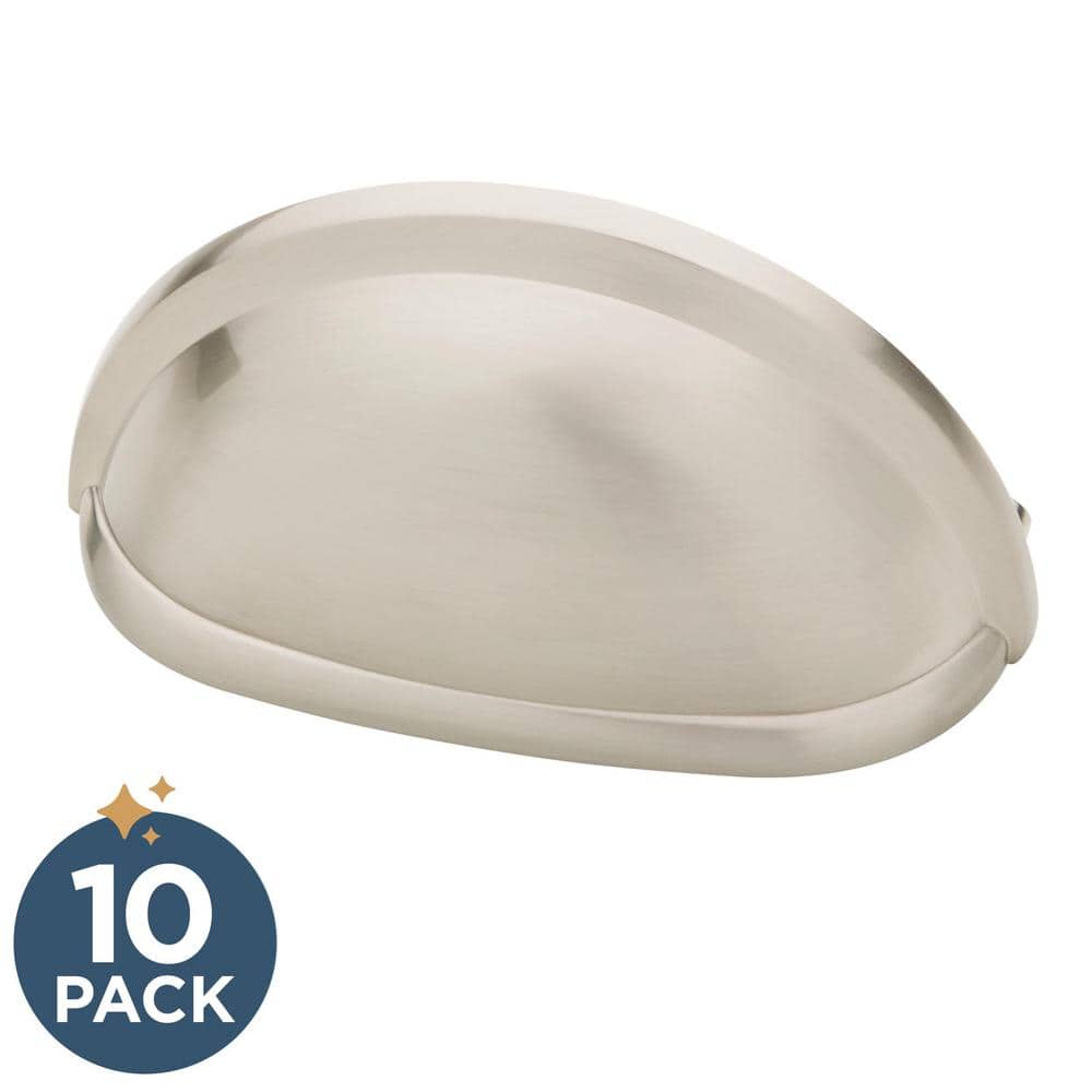 10-Pack Cup 3 in. (76 mm) Classic Satin Nickel Cabinet Drawer Cup Pulls - Hercitys