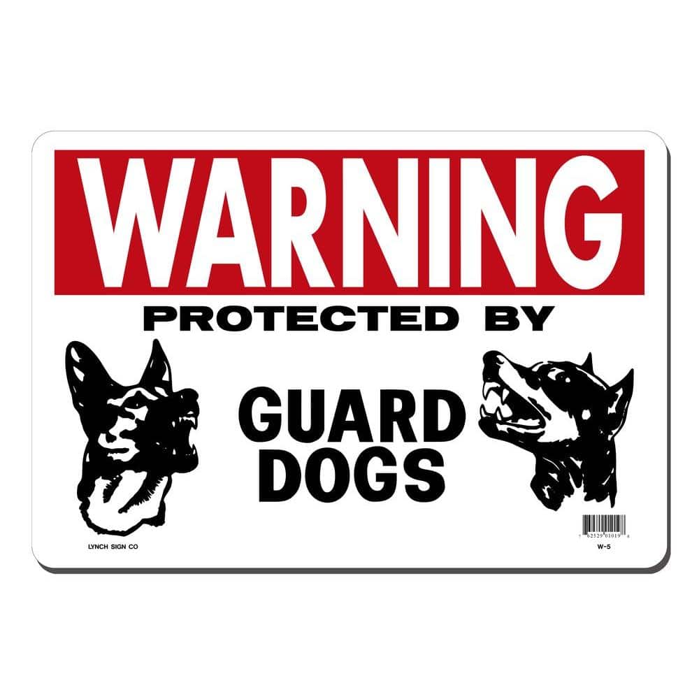 14 in. x 10 in. Guard Dogs Sign Printed on More Durable, Thicker, Longer Lasting Styrene Plastic - Hercitys
