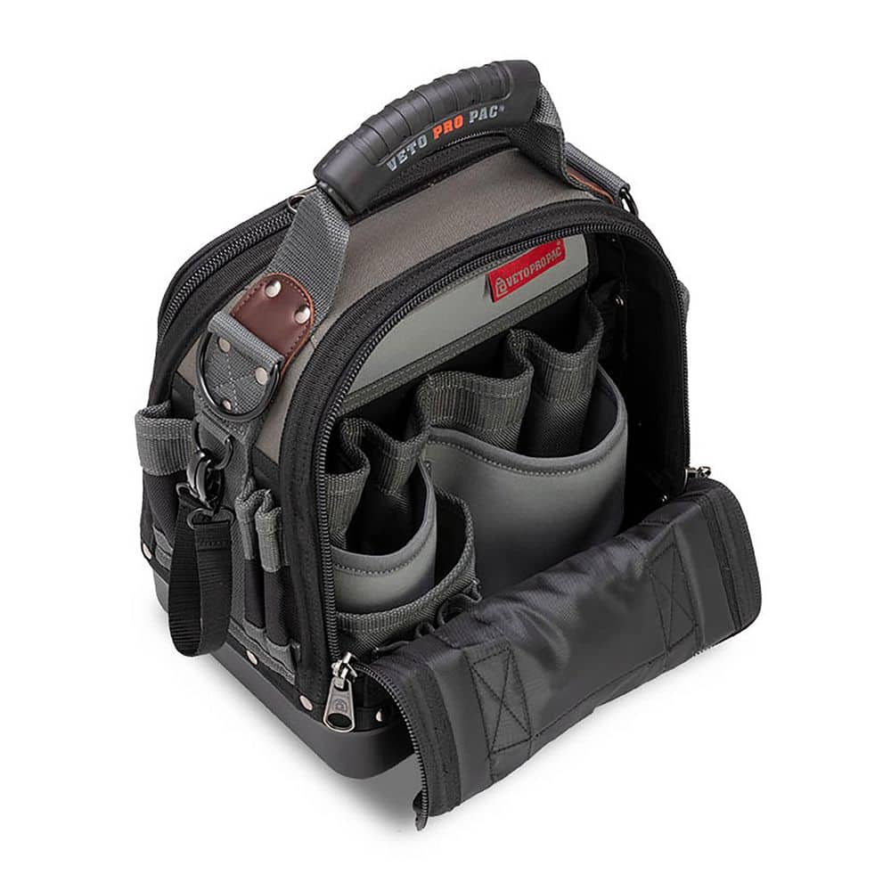 12 in. 38-Pocket Original Nylon Bag/Tote Padded Handle;Zippered Top;Shatterproof;Waterproof;Weatherproof;Shoulder Strap - Hercitys