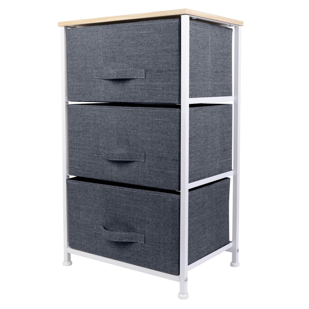 17.7″x 11.8″x 28.75″ 3-Drawer Storage Chest in Grey - Hercitys