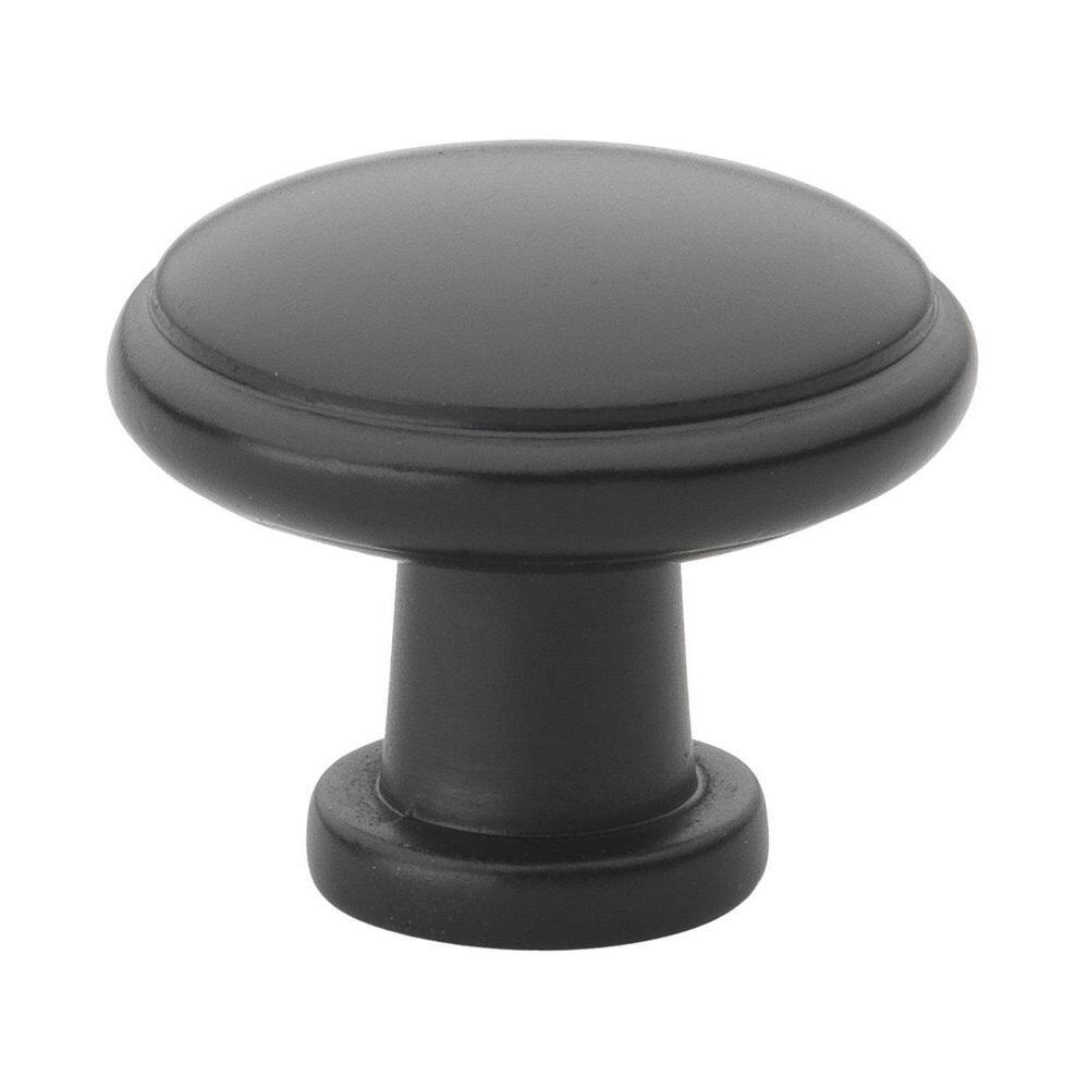 1-1/8 in. Dia Matte Black Round Ring Cabinet Knob (10-Pack) - Hercitys