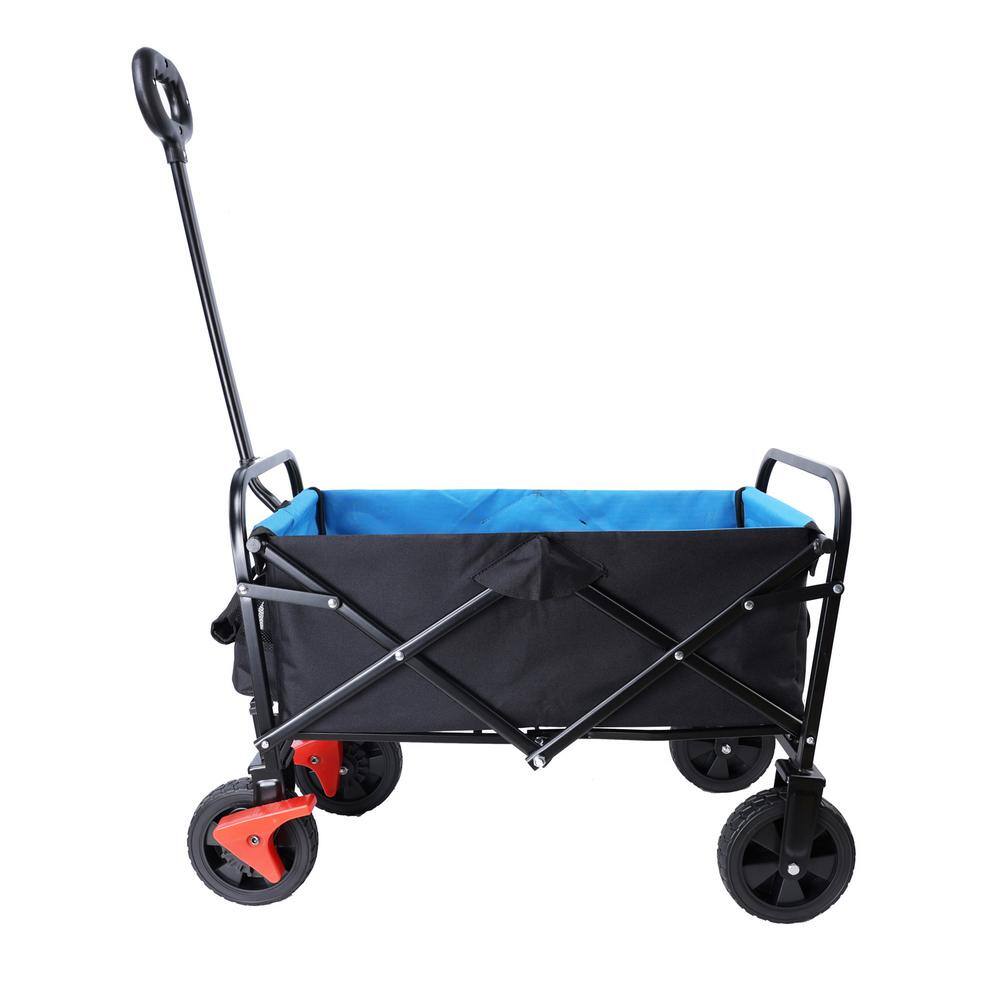 15.16 in.W Blue 4 cu. ft. Metal Mini Folding Garden Cart - Hercitys