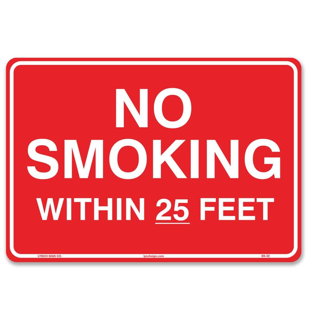 10 in. x 7 in. No Smoking Within 25 Feet Sign Printed on More Durable Longer-Lasting Thicker Styrene Plastic. - Hercitys