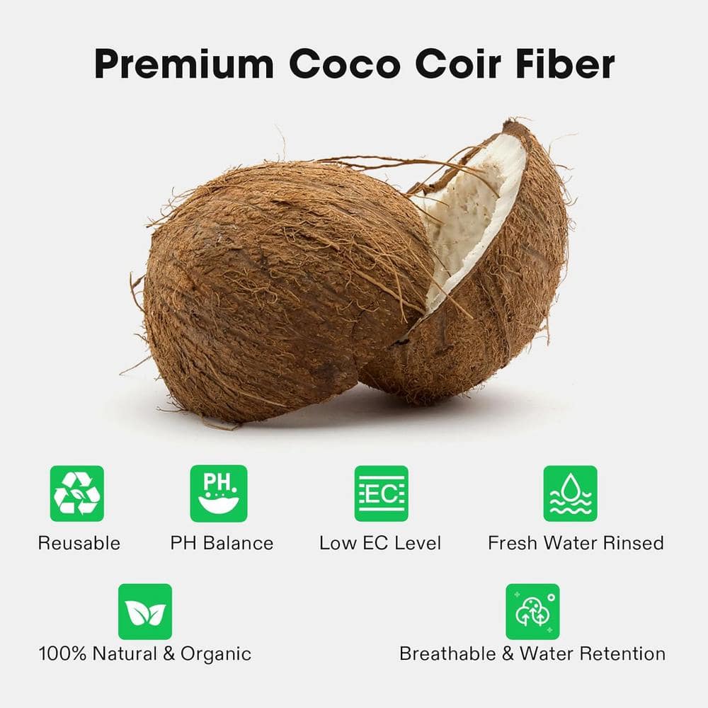 11 lbs. Organic Compressed Coco Coir Brick Coconut Fiber - Hercitys