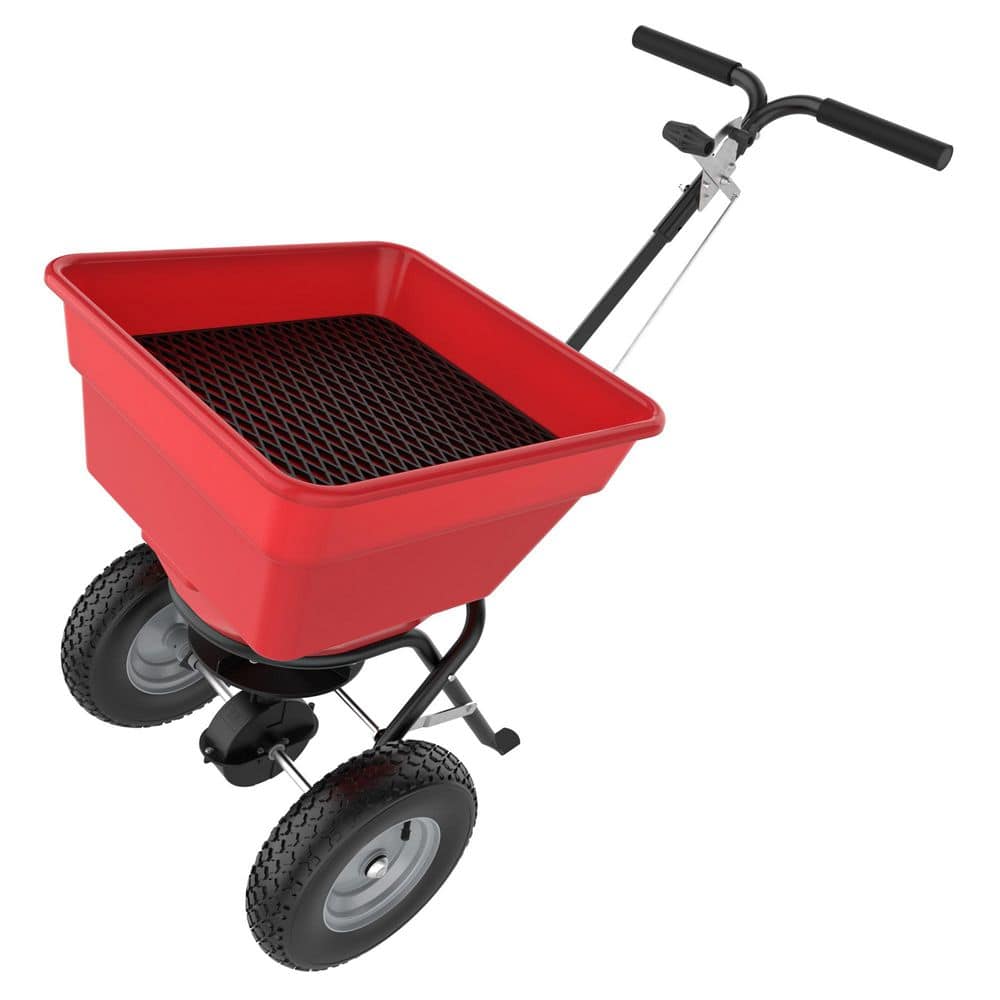 100 lbs. Capacity Walk-Behind Broadcast Fertilizer Spreader, Garden Seeder for Seed, Fertilizer and Ice Melt - Hercitys