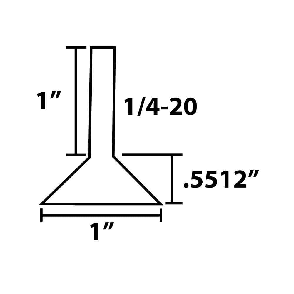 (100-Pack) Titan Nickel-White Hex Base 1/4-20 Thread x 1 in. L Stem Furniture Replacement Leveler with Insert Pro Pack - Hercitys