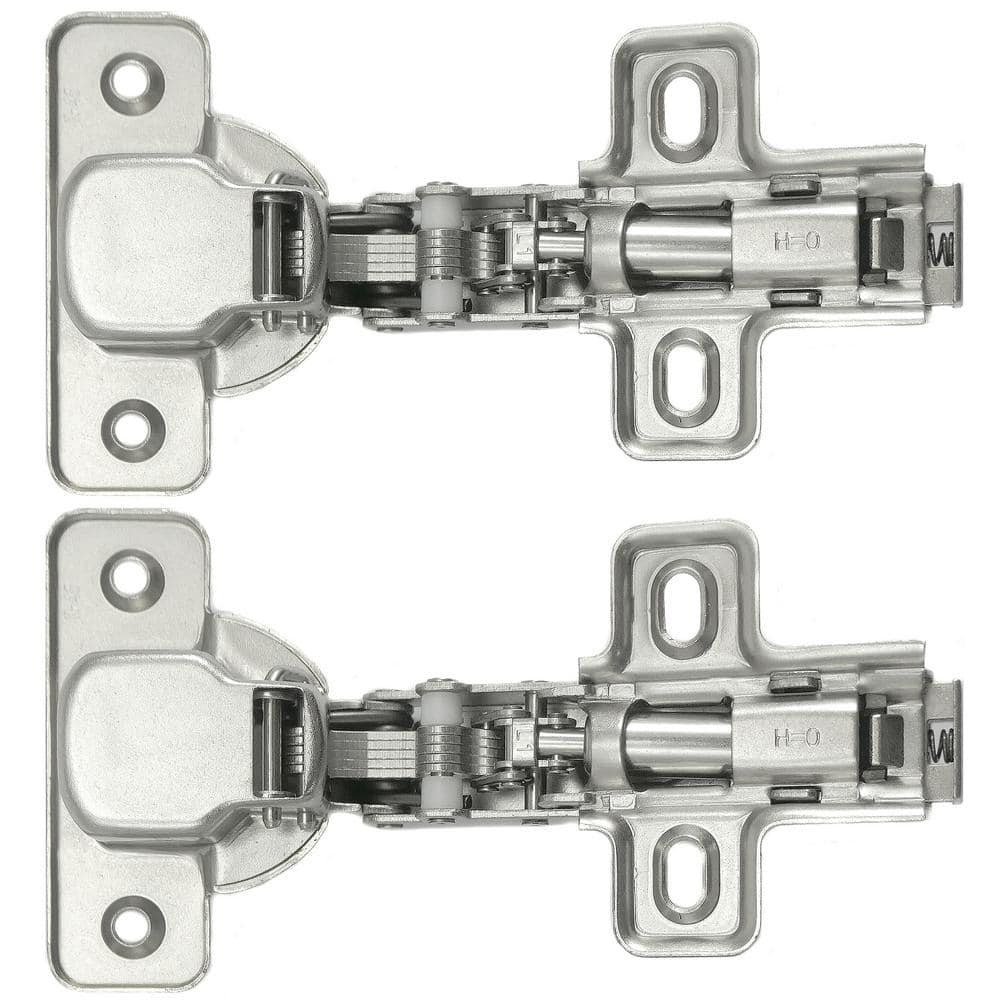 110-Degree Chrome Half Overlay Soft Close European Hinge (1-Pair) - Hercitys