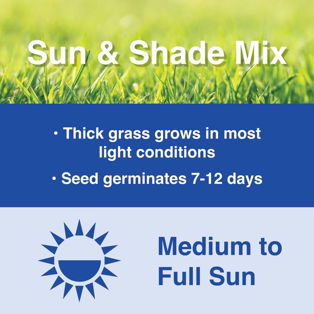3 lbs. Sun Shade Grass Seed Mix with Water Saver Seed Coating - Hercitys
