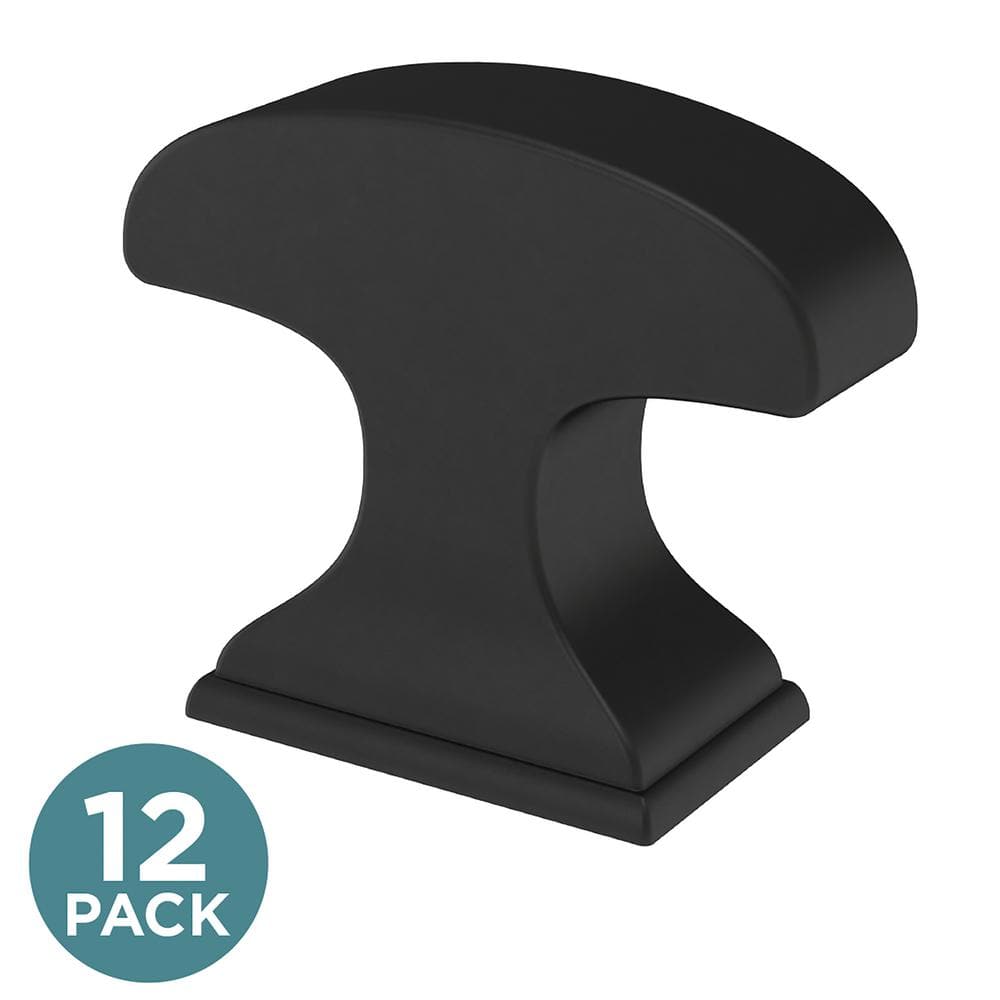 12-Pack Classic Edge 1-3/8in. (35 mm) Classic Matte Black Cabinet Knob - Hercitys
