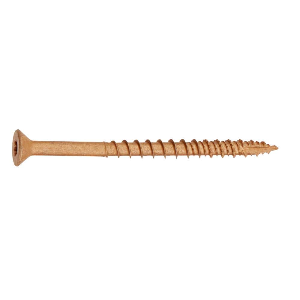 3-Pack #9 x 2-1/2 in. Brown 6-Lobe Star Drive Exterior Flat Head Multi-Material Screw (3 lbs. / 258-Piece) - Hercitys