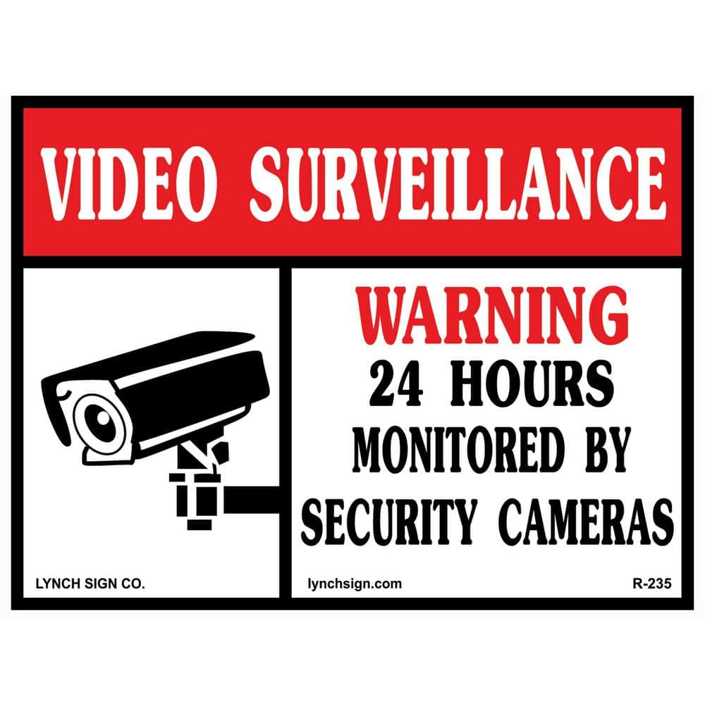 14 in. x 10 in. Video Surveillance Sign Printed on More Durable, Thicker, Longer Lasting Styrene Plastic - Hercitys