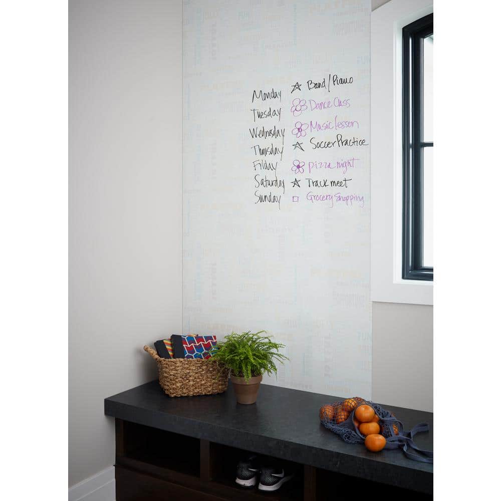 4 ft. x 8 ft. Laminate Sheet in Writable Surface HappyWords with Gloss Finish - Hercitys