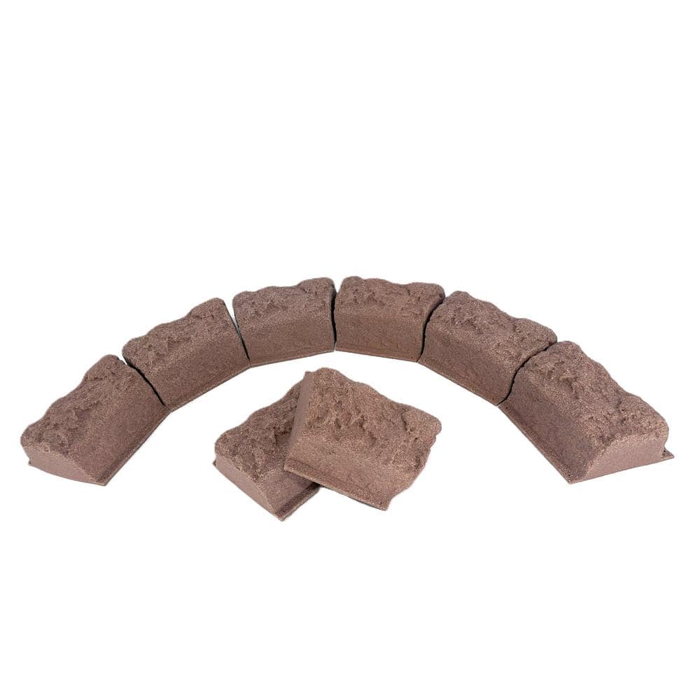 10 n. L x 4 in. W x 4 in. H Small Plastic Block Edging 16-Piece Kit in Orange/Burgundy - Hercitys