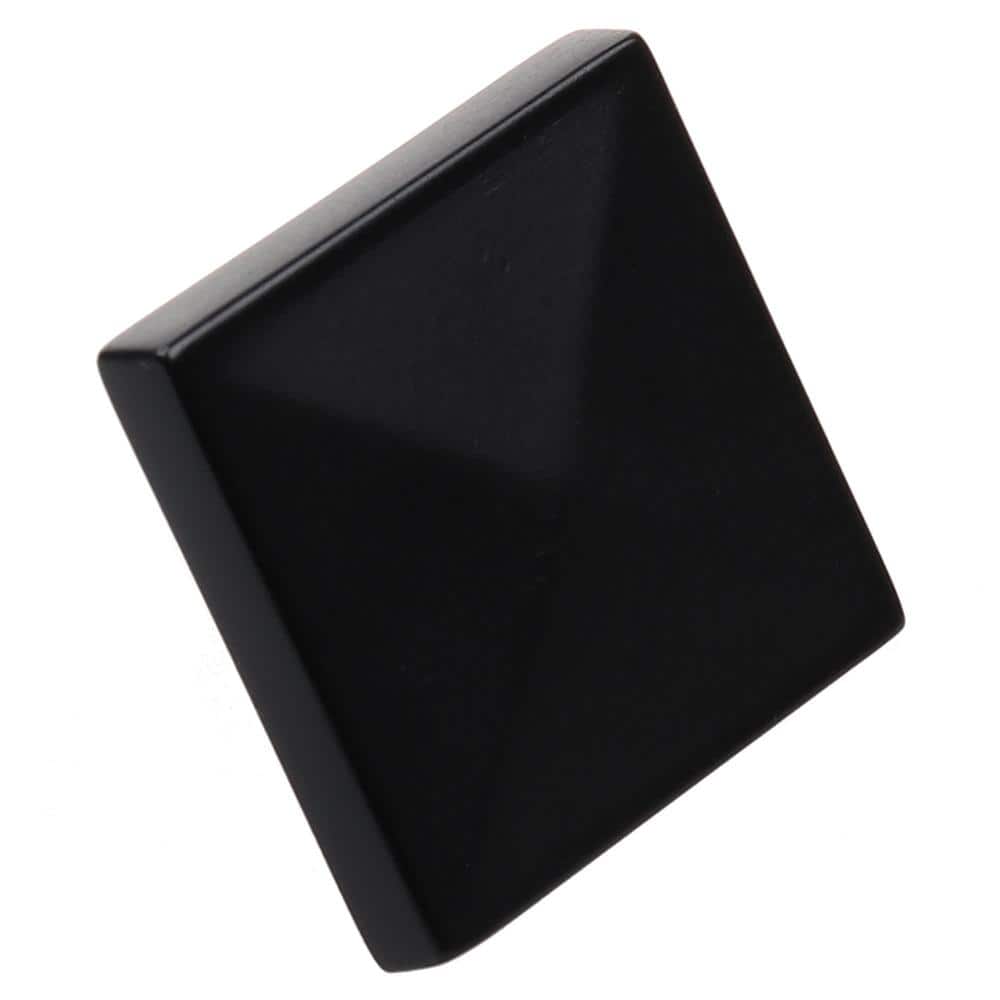 1-1/4 in. Matte Black Square Pyramid Cabinet Knob (10-Pack) - Hercitys