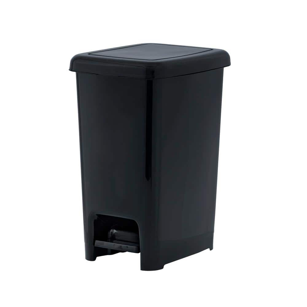 13 Gal. Black Plastic Swing Top Trash Can - Hercitys