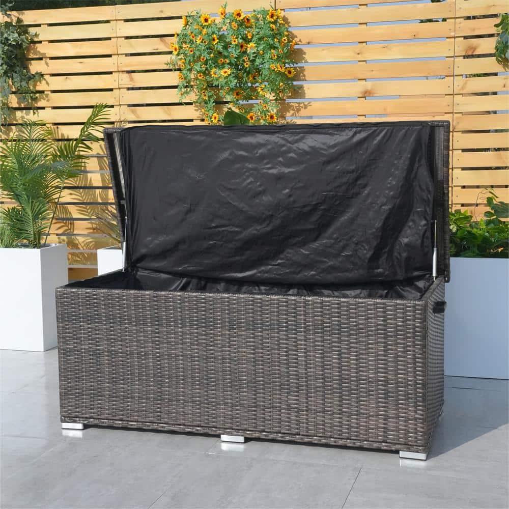 150 Gal. Brown Iron Wicker Deck Box - Hercitys