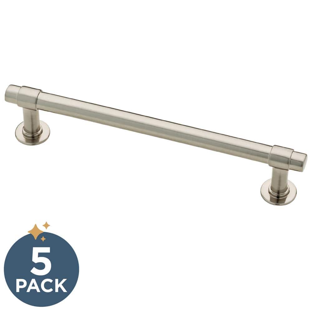 5-Pack 5-1/16 in. (128 mm) Classic Cabinet Bar Pulls in Satin Nickel with Antimicrobial Properties - Hercitys