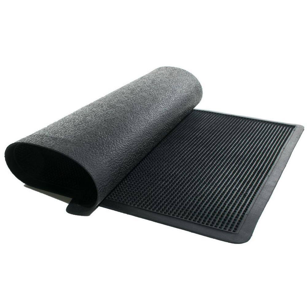 40 in. x 24 in. Black Rubber Outdoor Door Mat - Hercitys