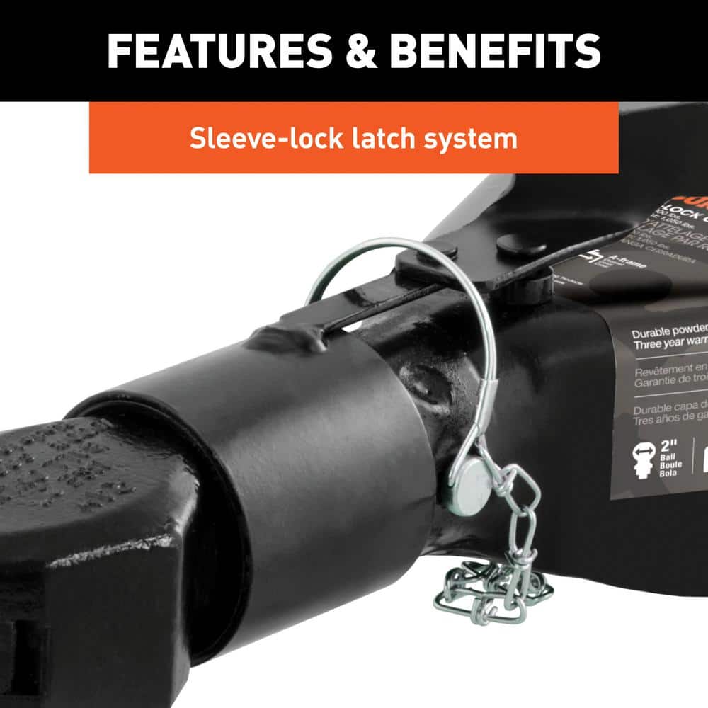 2″ A-Frame Coupler with Sleeve-Lock (7,000 lbs., Black) - Hercitys