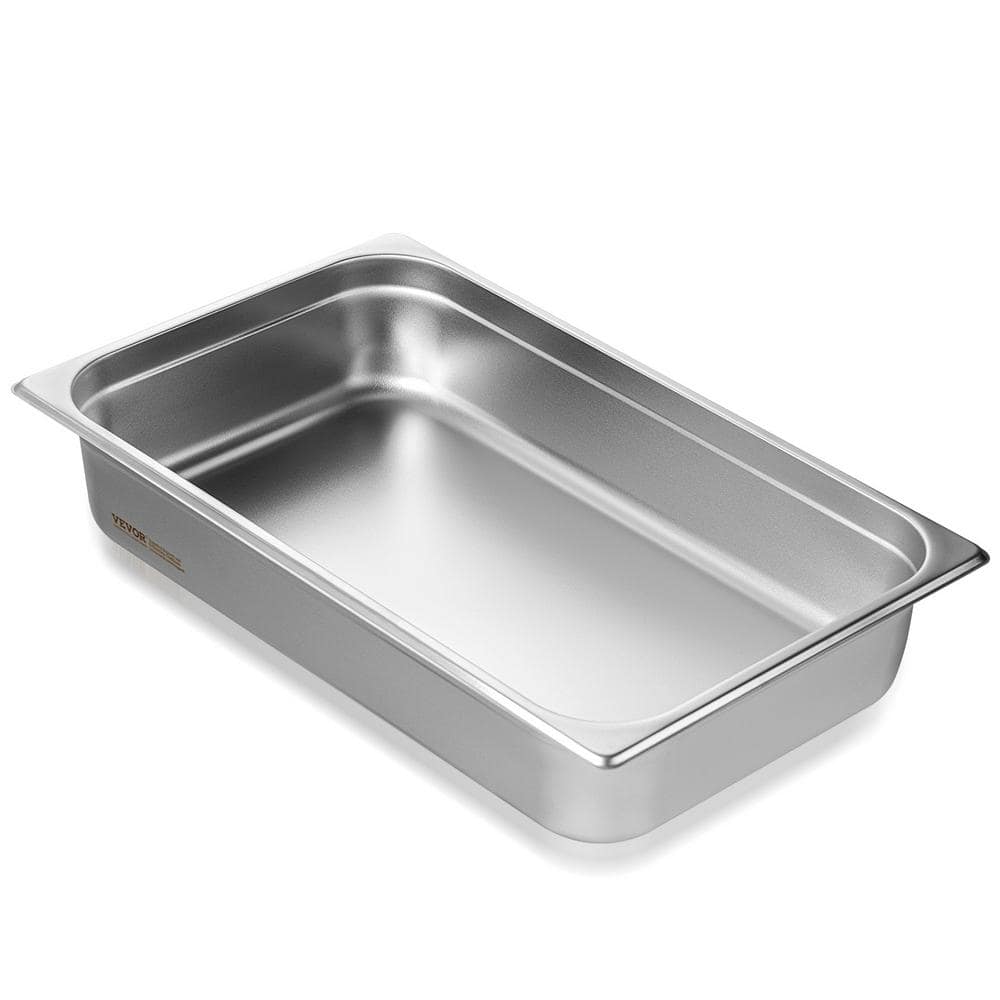 14.7 qt. Hotel Pan, Full Size Anti-Jam Steam Pan, 0.8 mm Thick Stainless Steel Restaurant Steam Table Pan, 4 in. D - Hercitys