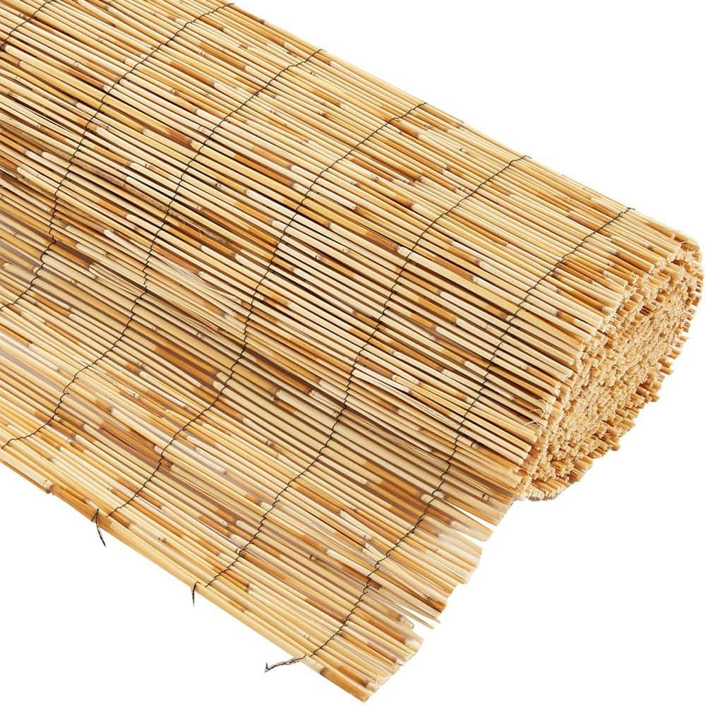 3.3 ft. H x 16.4 ft. W Natural Reeds Eco-Friendly Privacy Screen Curtain Bamboo-Like Patio Decors Reed Fencing Rolls - Hercitys