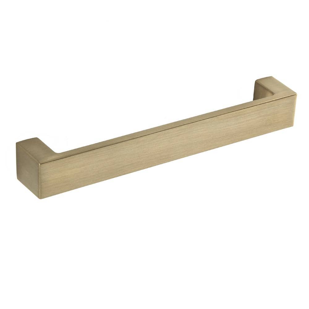 10-Pack Redmond 5-1/4 in. (133 mm) Center-to-Center Modern Satin Brass Bar Drawer Pull - Hercitys