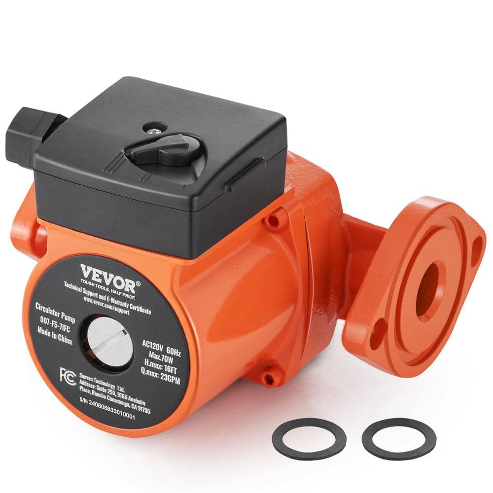 007-F5-7IFC Hot Water Recirculating Pump 23 GPM 1 in. NPT Flange 3-Speed Circulator Pump for Home Water Heater System - Hercitys