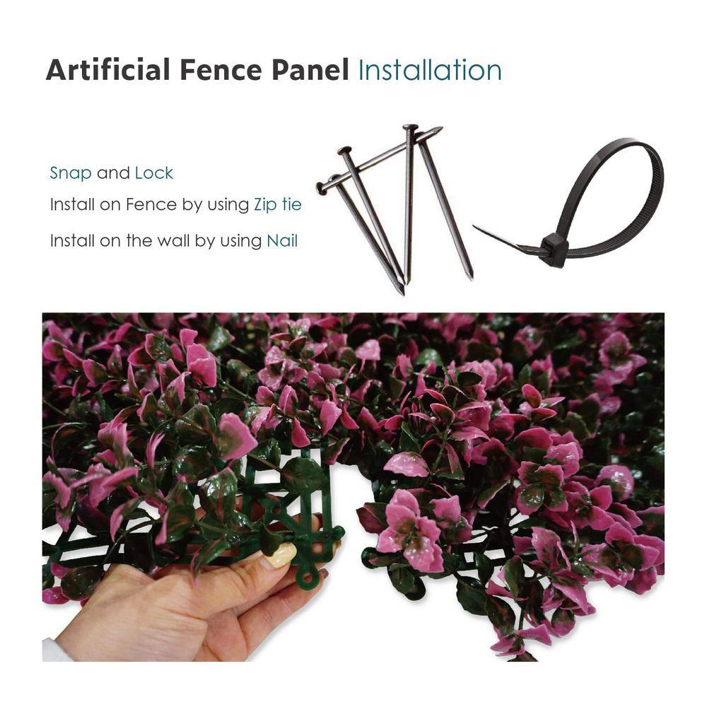 20 in. H x 20 in. W Plastic Artificial Ivy Carnea Hedge Privacy Garden Fence for Home Backyard Garden, (1-Pieces) - Hercitys