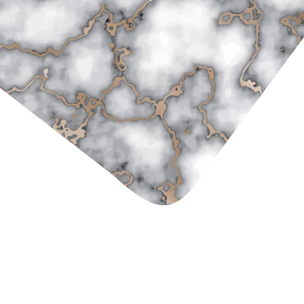 12 in. x 18 in. Smokey Gold Marble Cork Printed Marble Granite Design Thick Cork Texture Rectangular Placemat (Set of 8) - Hercitys