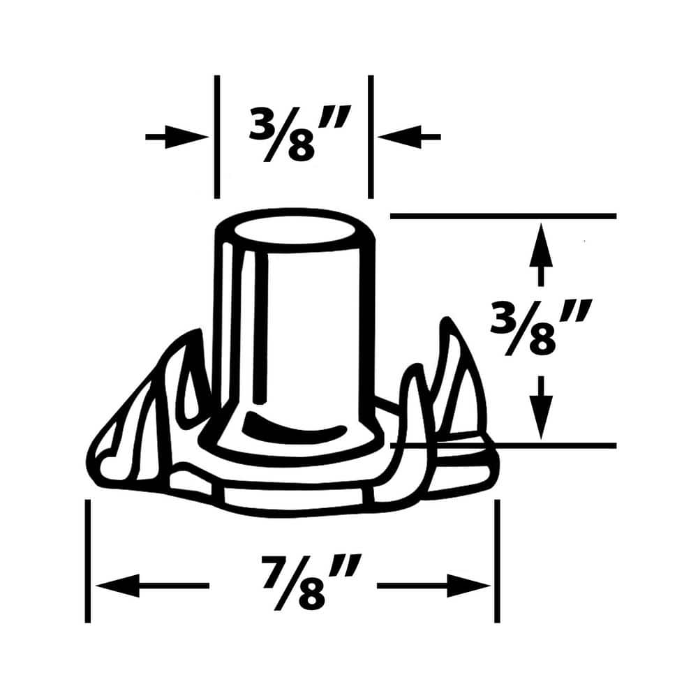 (100-Pack) Titan Nickel-White Hex Base 5/16-18 Thread x 1 in. L Stem Furniture Replacement Leveler with Insert Pro Pack - Hercitys