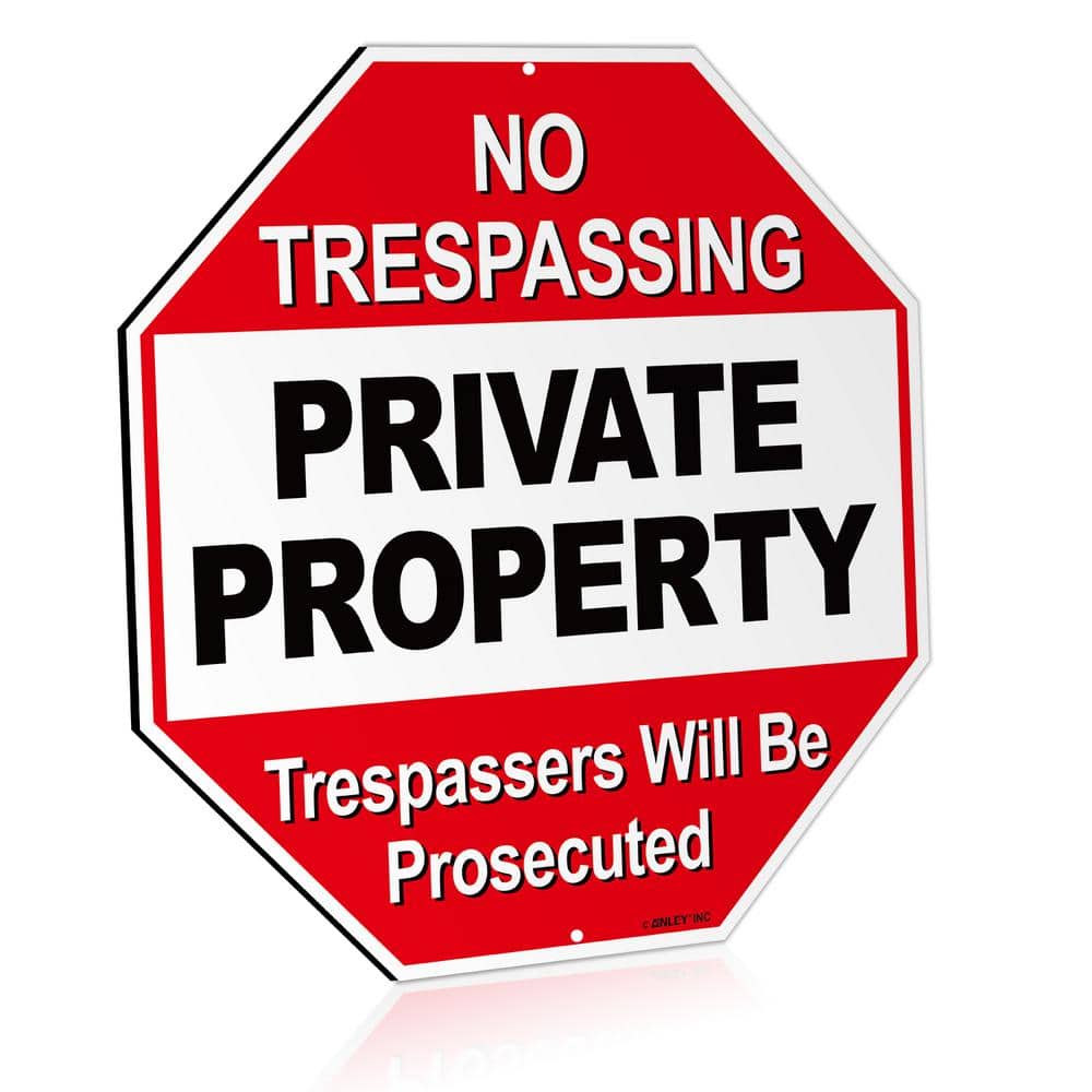 12 in. x 12 in. Private Property Aluminum Warning Sign – No Trespassing Security Alert (Pack of 2) - Hercitys