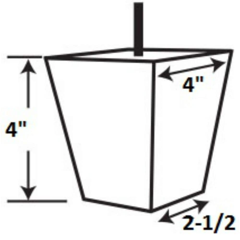 4 in. x 4 in. Unfinished Solid Hardwood Square Bun Foot - Hercitys