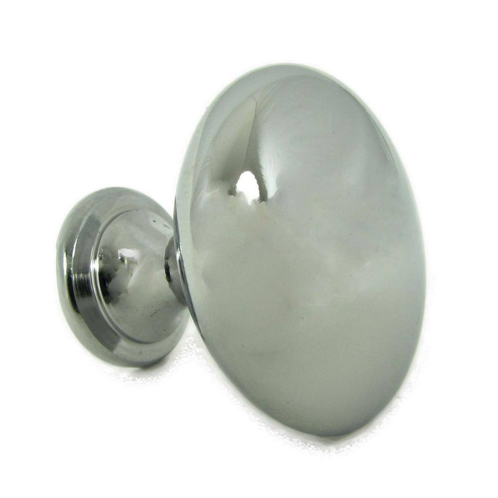 1.25 in. Polished Chrome Round Cabinet Knob (Pack of 10) - Hercitys