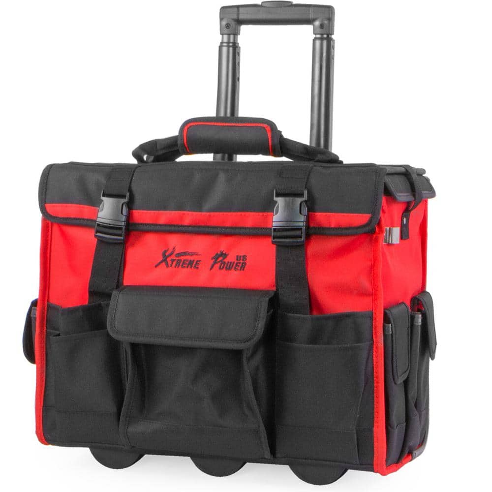 11 in. x 18 in. Jobsite Rolling Tote Tool Bag Storage Organizer Backpack - Hercitys