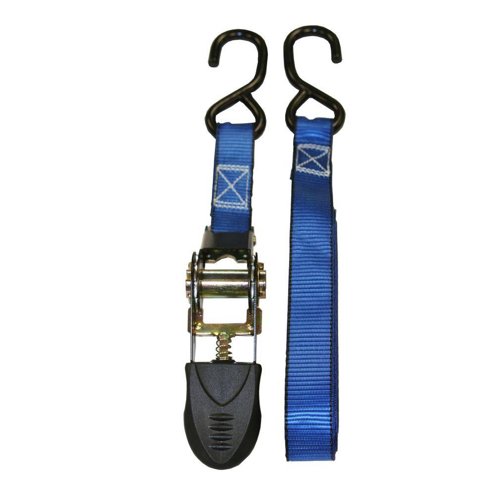 1 in. x 12 ft. Blue Webbing Ratchet Tie-Down Strap (6-Pack) - Hercitys