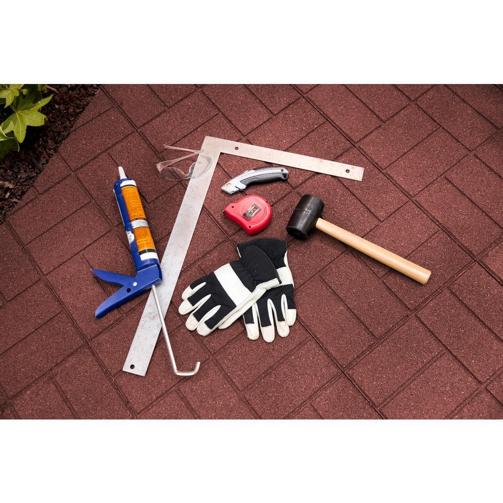 16 in. x 16 in. x 5/8 in. Red SmartLoc Rubber Paver (9-Pack) - Hercitys