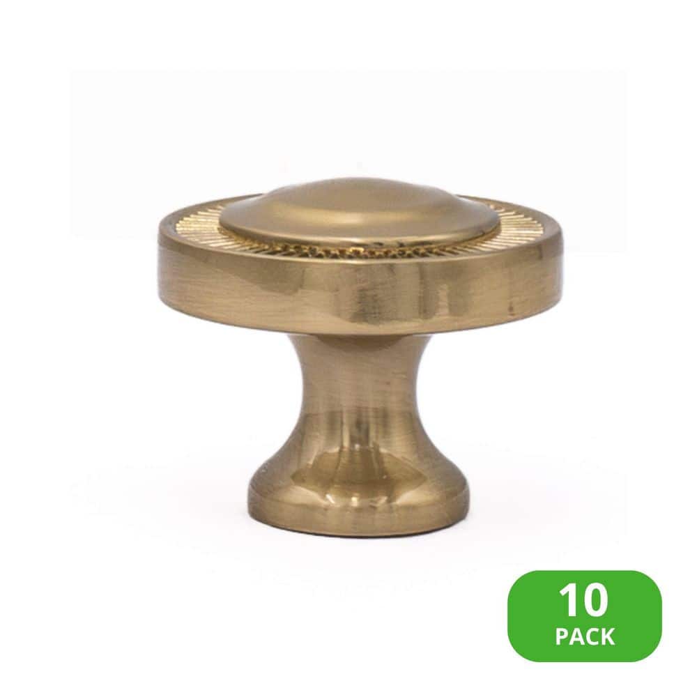 10-Pack Minted 1-1/2 in. (38 mm) Traditional Satin Brass Round Cabinet Knob - Hercitys