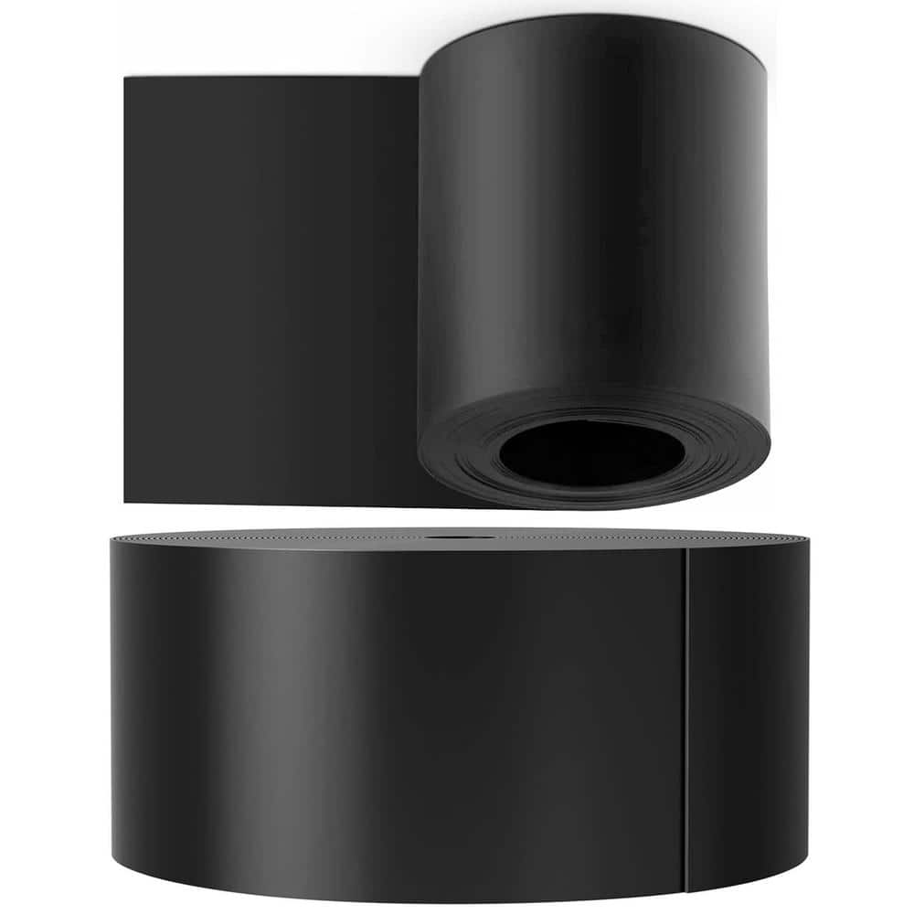 10 in. W x 40 ft. L Black Recycled Flexible HDPE Coiled Terrace Board Landscape Edging Against Invading Weeds - Hercitys