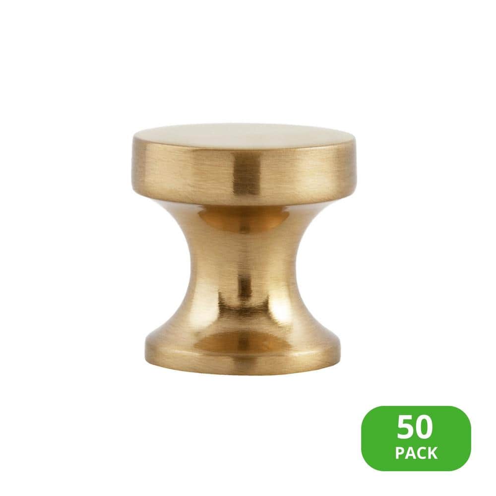 50-Pack High Desert 1 in. (25 mm) Classic Satin Brass Round Cabinet Knob - Hercitys