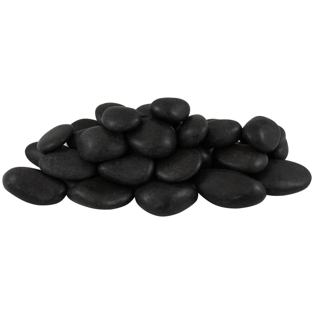 0.40 cu. ft. 1 in. to 2 in. 30 lbs. Polished Black Grade A Pebbles - Hercitys