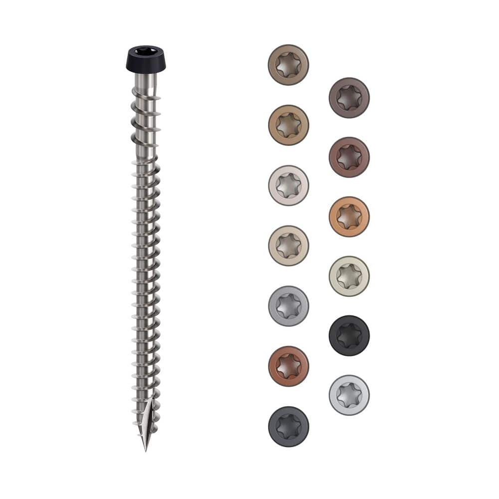 #10 2-3/4 in. Black Star Drive Trim Head Composite Deck Screw (350-Count) - Hercitys