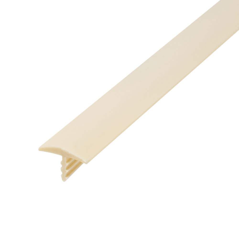 1/2 in. Almond Flexible Polyethylene Center Barb Hobbyist Pack Bumper Tee Moulding Edging 25 ft. long Coil - Hercitys