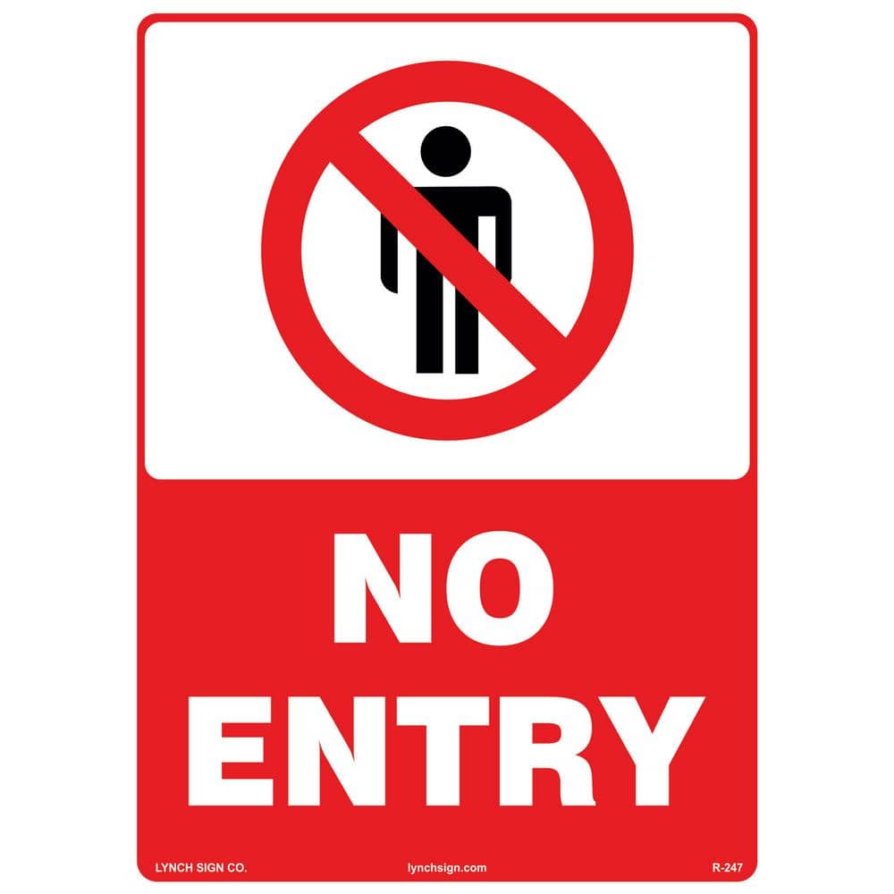 10 in. x 14 in. No Entry Sign Printed on More Durable Longer-Lasting Thicker Styrene Plastic. - Hercitys