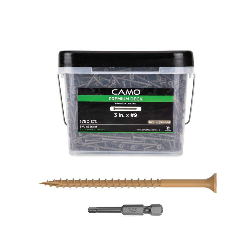 3 in. #9 Tan Star Drive Exterior Bugle Head Wood Deck Screws (1750-Count) - Hercitys