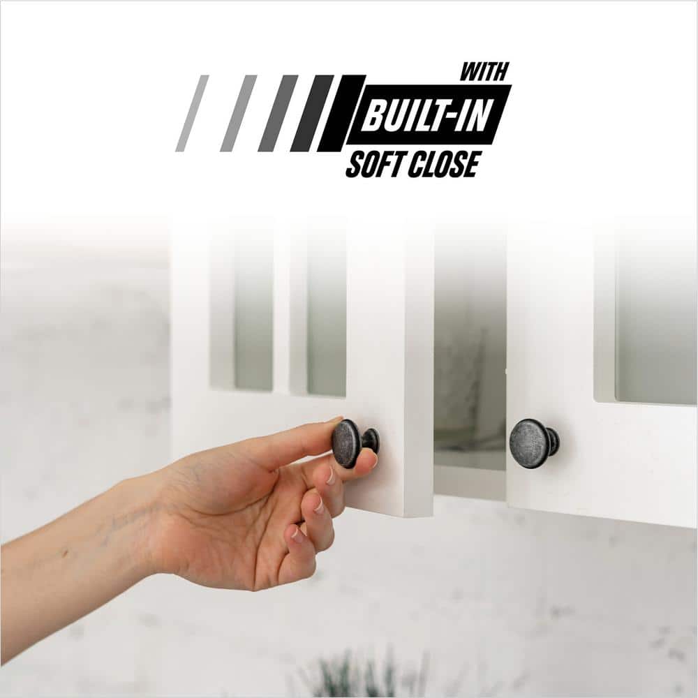 (2-Pack) RCS Series Full Inset 35 mm Soft Close Nickel 105° Frameless Cabinet Hinge - Hercitys