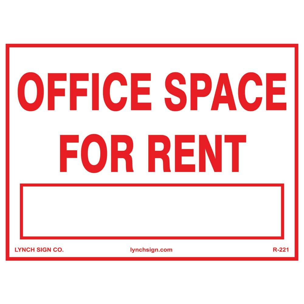 18 in. x 12 in. Office For Rent Sign Printed on More Durable Thicker Longer Lasting Styrene Plastic - Hercitys