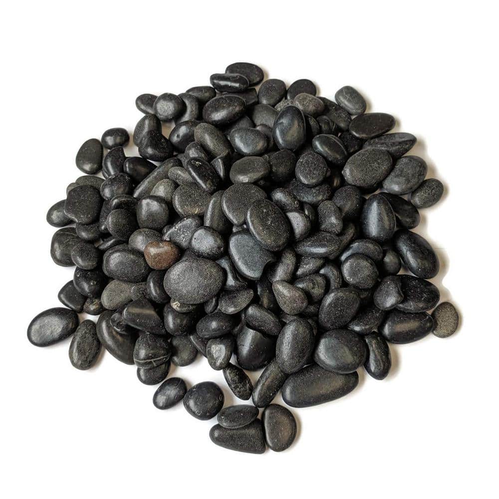 0.1 cu. ft. Black Small Polished Pebbles 5 lbs. 3/8 in.-1/2 in. Size Landscape Rocks - Hercitys