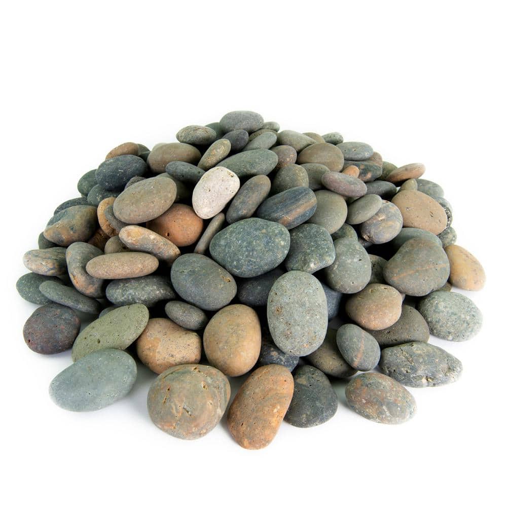 0.50 cu. ft. 1/2 in. to 1 in. Mixed Mexican Beach Pebble Smooth Round Rock for Gardens, Landscapes and Ponds - Hercitys